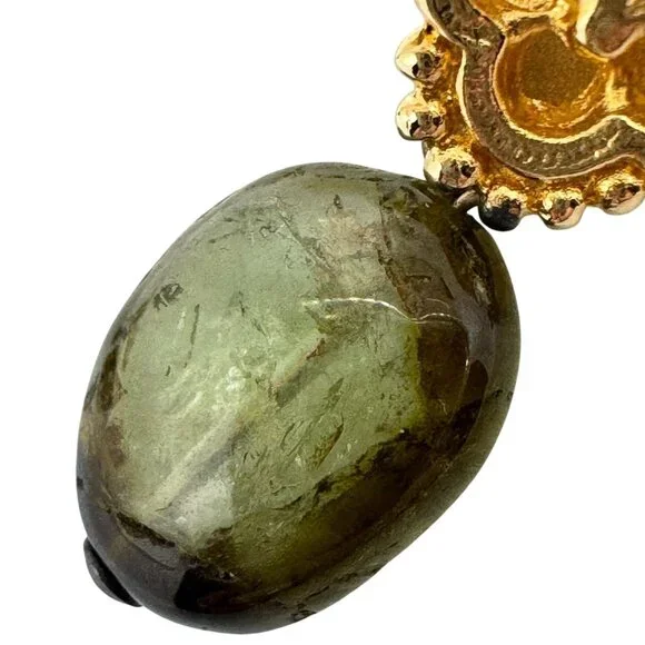 Stephen Dweck Vermeil Sterling Silver Vtg Clip-On Earrings Gemstone Floral - Picture 13 of 16